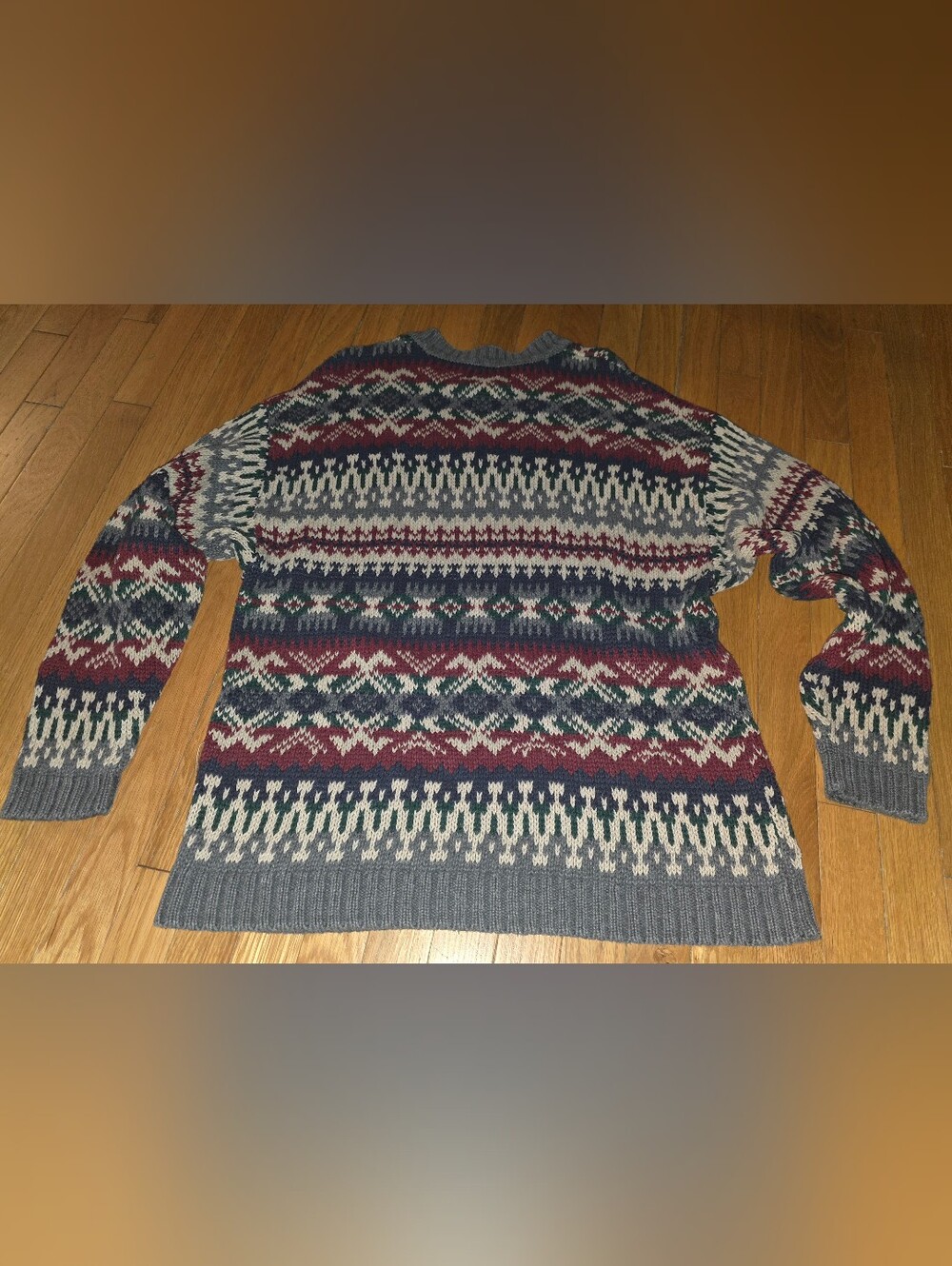 VINTAGE Y2K ABERCROMBIE & FITCH Men's Multicolor Fair Isle Crewneck Sweater XL - Picture 4 of 12